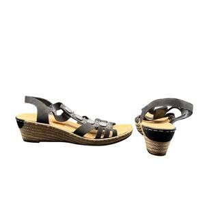 Rieker Antistress Black Wedge Sandals Women’s EU 41 US 10 Espadrille